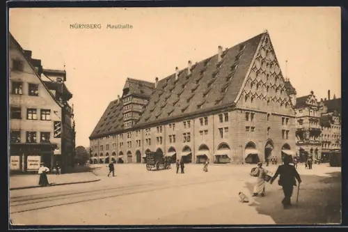 AK Nürnberg, Mauthalle mit Lebkuchen-Geschäft