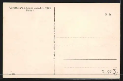 AK München, D. V. A. 1925, Halle I, Innenansicht, Ausstellung