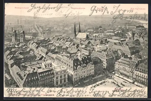 AK Dresden, Fernsprechamt, Sophienkirche, Zwinger, Kgl. Opernhaus