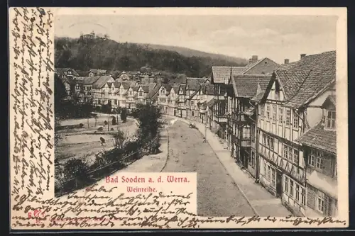 AK Bad Sooden, Fachwerkhäuser in der Weinreihe