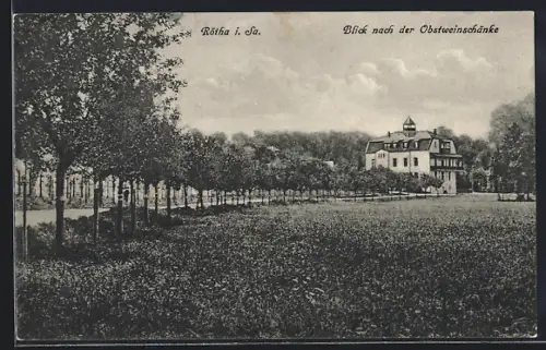 AK Rötha i. Sa., Blick nach der Obstweinschänke