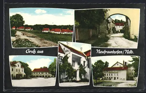 AK Neufraunhofen / Ndb., Geschäftshaus, Wohnhaussiedlung