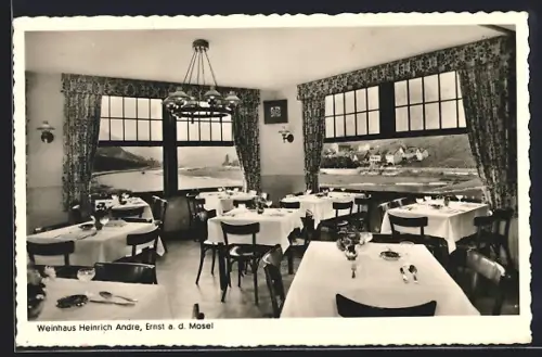 AK Ernst a. d. Mosel, Innenansicht des Gasthaus Weinhaus Heinrich Andre