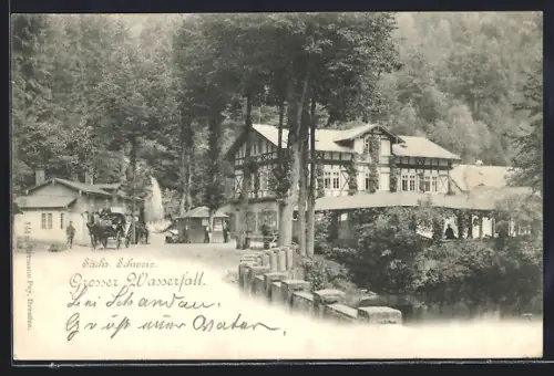 AK Kirnitzschtal / Sächs. Schweiz, Grosser Wasserfall
