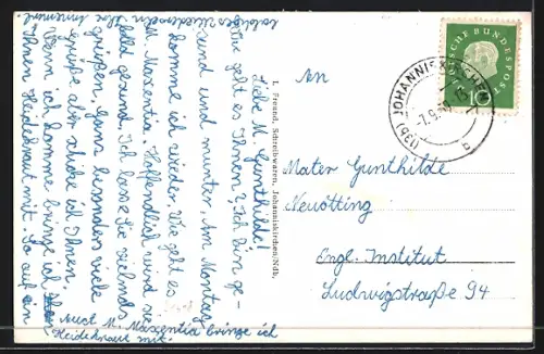 AK Johanniskirchen, Schule, Kriegerdenkmal, Oberer Ortseingang, Pfarrkirche, Gesamtansicht