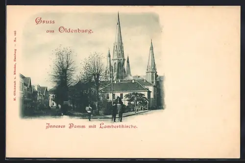 AK Oldenburg i. Oldb., Blick nach der Lambertikirche