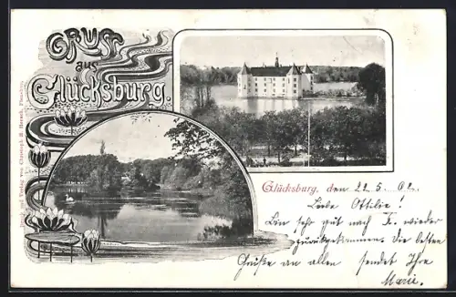 AK Glücksburg, Blick nach dem Wasserschloss