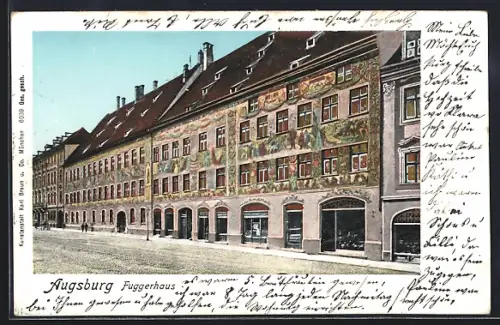 Goldfenster-AK Augsburg, Das Fuggerhaus