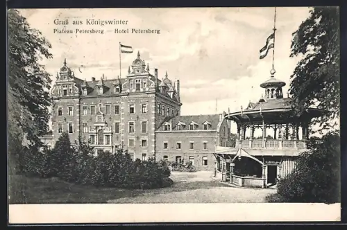 AK Königswinter, Plateau Petersberg mit Hotel Petersberg