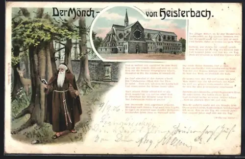 AK Heisterbach, der Mönch, Blick auf das Kloster