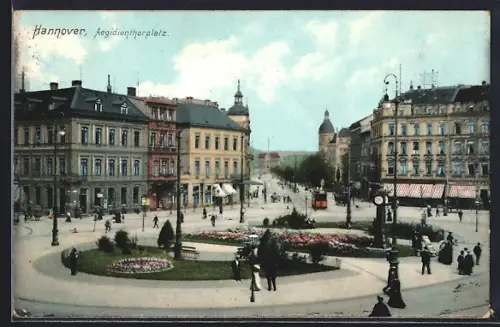 AK Hannover, Aegidientorplatz mit Strassenbahn