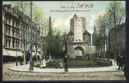 AK Köln, Chlodwigplatz u. Severintor