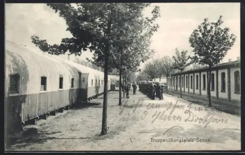 AK Senne, Wellblechbaracken im Truppenübungsplatz