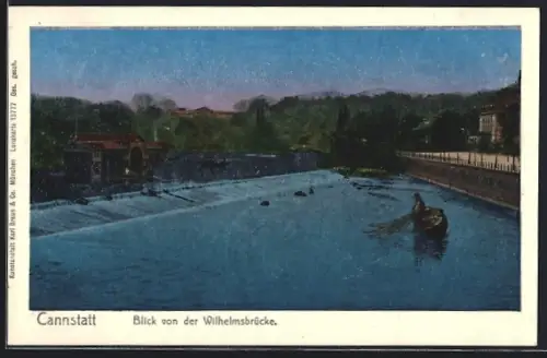 Luna-AK Cannstatt, Blick von der Wilhelmsbrücke