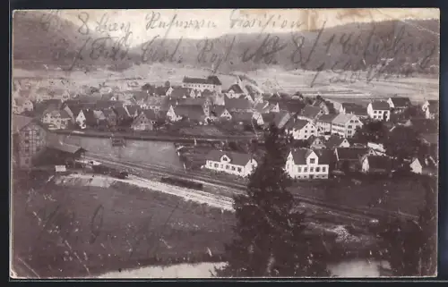 AK Immendingen, Panoramablick vom Donauufer
