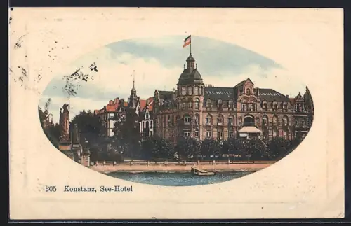 AK Konstanz, Blick zum See-Hotel