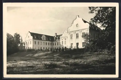 AK Fürstenberg / Havel, Blick nach dem Krankenhaus ehem. Schloss