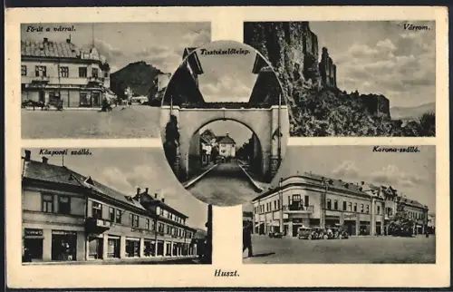 AK Huszt, Korona-szálló, Várrom, Tisztviselótelep