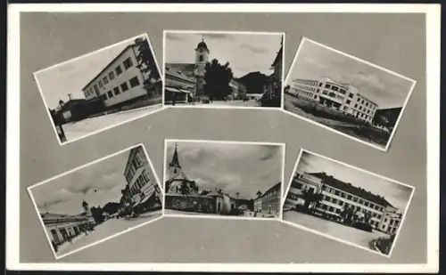 AK Huszt, F. L. Popper, Kath. templom