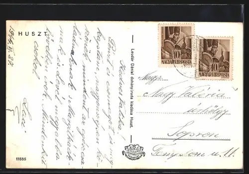 AK Huszt, F. L. Popper, Kath. templom