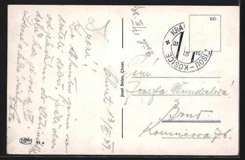 AK Chust, Strassenpartie im Ort