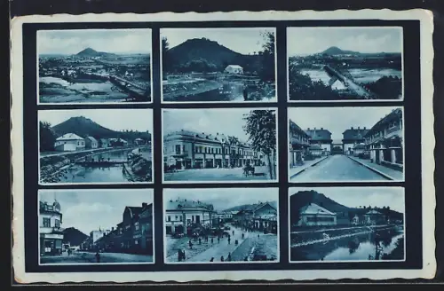 AK Chust, Strassenansichte, Häuserfassaden, Flusspartien und Landschaft