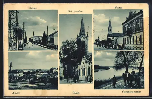 AK Csap, Föutca, Ref. templom, Latkep