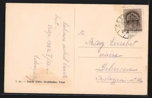 AK Csap, Fö-utca, Ref. templom, Latkep