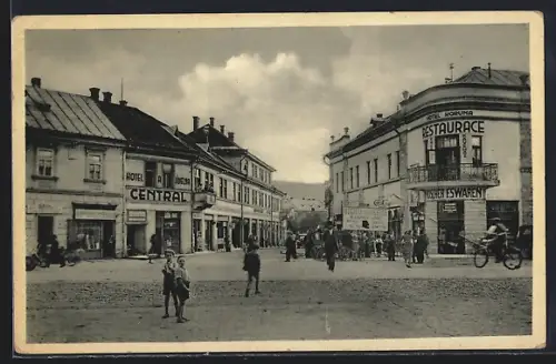 AK Chust, Pricna ulice, Hotel a Jidelna Central, Hotel Koruna