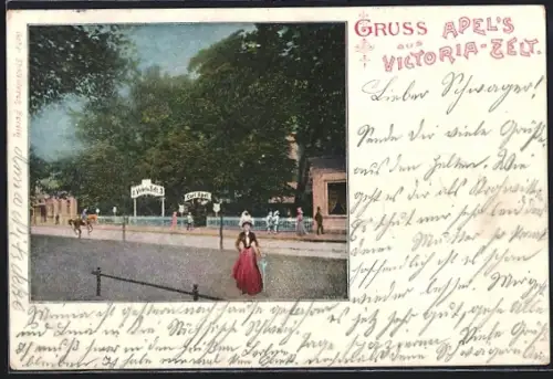 AK Berlin-Tiergarten, Apel`s Victoria-Zelt mit Gartenlokal