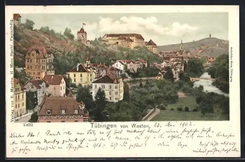 AK Tübingen, Ortsansicht von Westen