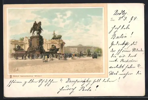 Künstler-AK Berlin, Nationaldenkmal Wilhelm I.