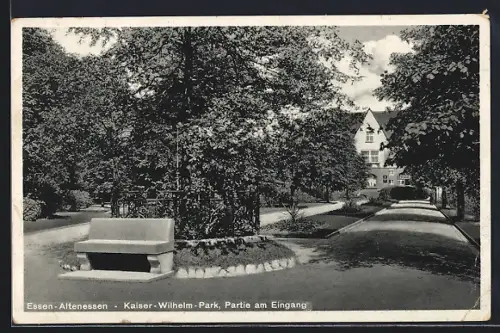 AK Essen-Altenessen, Kaiser-Wilhelm-Park. Partie am Eingang