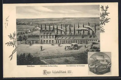 AK Essen, Blick auf Krupp's Gussstahlfabrik