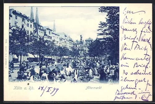 AK Köln a. Rh., Altermarkt mit Marktbetrieb