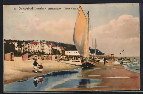 AK Bansin, Strandvillen, Strandleben