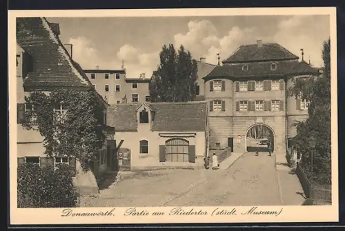 AK Donauwörth, Partie am Riedertor (Städt. Museum)