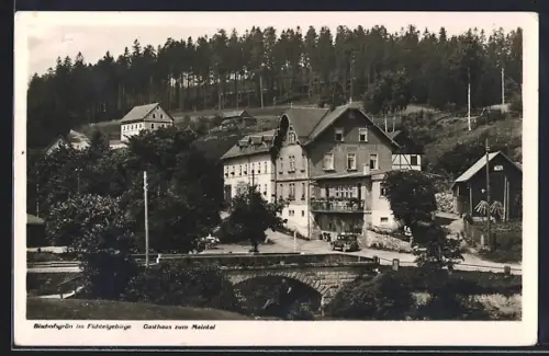AK Bischofsgrün /Fichtelgebirge, Gasthaus zum Maintal H. Beck mit Umgebung