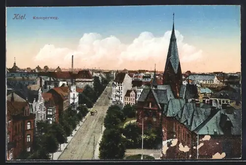 AK Kiel, Strassenblick: Knooperweg, Kirche