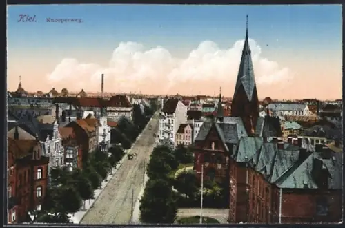 AK Kiel, Strassenblick: Knooperweg, Kirche