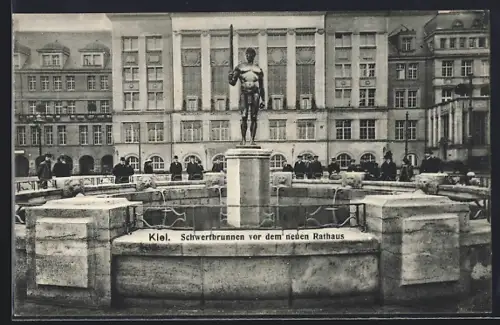 AK Kiel, Schwertbrunnen vor dem neuen Rathaus