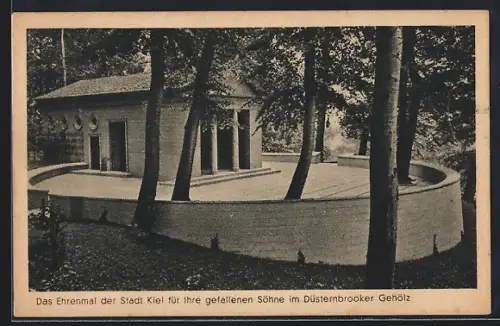 AK Düsternbrook /Kiel, Düsternbrooker Gehölz, Ehrenmal der Stadt Kiel für ihre Gefallenen