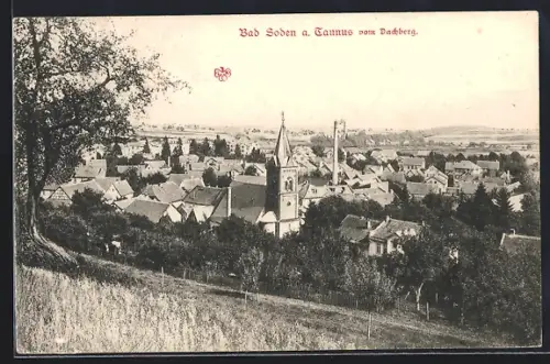AK Bad Soden / Taunus, Blick vom Dachberg auf die Stadt