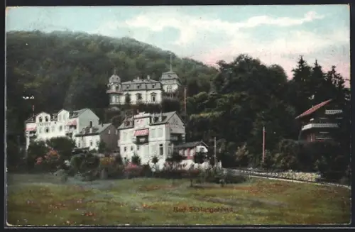 AK Bad Schlangenbad, Ortspartie mit Konditorei