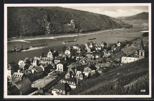 AK Assmannshausen a. Rhein, Teilansicht mit Strassenpartie