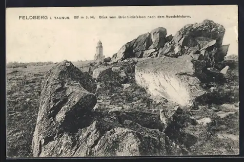 AK Feldberg i. Taunus, Blick vom Brünhildisfelsen nach dem Aussichtsturm