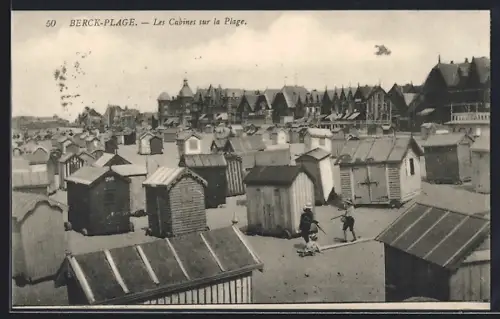 AK Berck-Plage, Les Cabines sur la Plage
