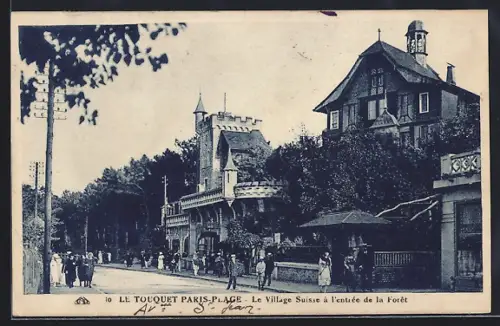 AK Le Touquet-Paris-Plage, Le Village Suisse à l`entrée de la Foret