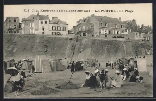 AK Le Portel, La Plage, Panorama