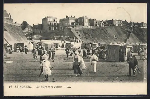 AK Le Portel, La Plage et la Falaise